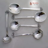 .Andersen Crown Arts and Crafts Serving Set 6 Hand Made Sterling Silver 1945 