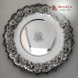 .Repousse Sandwich Plate Scalloped Edge S Kirk Inc 1925 Sterling Silver