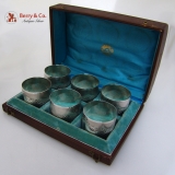 .Tiffany Napkin Rings Boxed Set 6 1864 Coin Silver