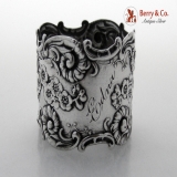 .Floral Scroll Shell Napkin Ring Repousse Whiting Stereling Silver 1890 Edna