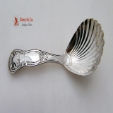 .Italian 800 Silver Shell Tea Caddy Spoon 1960 No Mono
