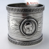 .Double Medallion Greek Key Napkin Ring 1860