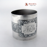 . Aesthetic Coin Silver Napkin Ring Wood and Hughes 1875 Monogram MLB