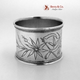 . Russian Crossed Sickles Engraved Napkin Ring 84 Standard Silver 1895