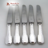 .Norman Hammered Set of 5 Dinner Knives Shreve And Co Sterling Silver 1909
