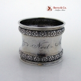 .Gorham Floral Border Napkin Ring Sterling Silver 1890