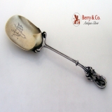 .Figural Running Fox Serving Spoon Coin Silver 1870