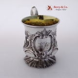 .Child′s Mug Repousse Floral William Ker Reid Newcastle Sterling Silver 1851