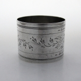 .Engraved Foliate Napkin Ring Coin Silver 1880 Annie