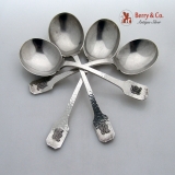 .Norman Hammered Gumbo Soup Spoons 4 Shreve Sterling Silver Monogram B
