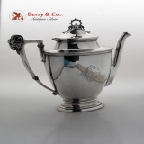 . Ram′s Head Teapot Shreve Stanwood Boston 1865 Sterling Silver Monogram CG 