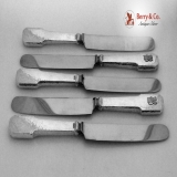 .Norman Hammered Dinner Knives 5 Old French Stainless Shreve Sterling Silver
