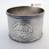 .Engine Turned Coin Silver Napkin Ring 1860