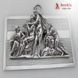 .Mythological Large Ornate Figural Paper Clip Sterling Silver 1892