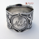 . Floral Double Walled Napkin Ring Gorham Sterling SIlver 1900 Monogram DGMcA