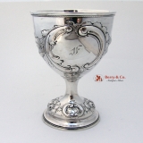 .Repousse Goblet Coin Silver 1860 Monogram F