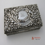 .Repousse Rectangular Box Sterling Silver 1893