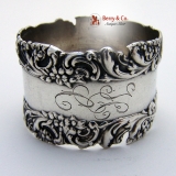 .Floral and Scroll Sterling Silver Napkin Ring Wallace 1900