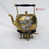 .Japanesque Mixed Metals Kettle on Stand Gorham 1883