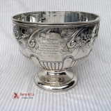 .Large Ornate Punch Bowl Sterling Silver 1895