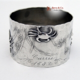 .Figural Crab Coin Silver Napkin Ring 1889