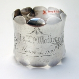 .Engraved Floral Napkin Ring J & L to Mother March 4 1893