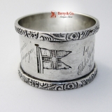 .R M S Jebba Sterling Silver Napkin Ring Sheffield 1905 