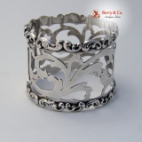 .Baroque Scroll Napkin Ring Cut Work Whiting 1908 Sterling Silver No Monogram