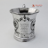 .Marksmanship Cup Henry Fletcher Louisville Kentucky 1853 Coin Silver 