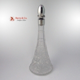 .Brilliant Cut Glass Decanter Sterling Silver Mounts Birmingham 1895 No Monograms