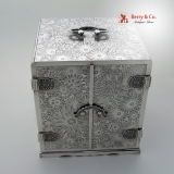 .Chrysanthemum Kodansu Jewelry Box Japanese Sterling Silver Meiji 1900