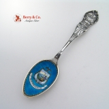.Enamel Bowl San Francisco California Souvenir Spoon 1900 Sterling Silver