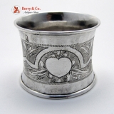 .Russian Napkin Ring Engraved Apple Ivan Sveshnikov 1870 Moscow 84 Standard Silver No Monogram