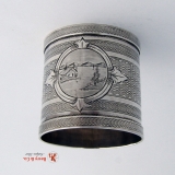 .Engine Turned Coin Silver Napkin Ring 1871