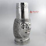 .Figural Head Cocktail Shaker 900 Silver Peru