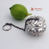 .Repousse Tea Ball Gorham Sterling Silver 1890