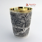 .Chinese Export Landscape Cup Sterling Silver 1890
