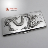.Chinese Export Dragon Cigarette Case Sterling Silver 1900