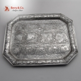 .Dresser Tray Repousse Court Scenes 800 Silver 1890
