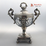 .French Drageoir 950 Sterling Crystal Courtois 1835