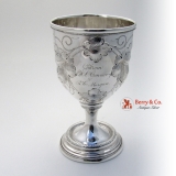 .Grape and Vine Chased Goblet Coin Silver 1860