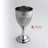 .Floral Repousse Goblet Coin Silver 1860