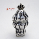 .18th Century Spice Box Continental 800 Silver Crown Finial