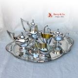 .Plymouth Coffee and Tea Set with Tray Gorham Sterling Silver 