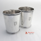 .Antique Coin Silver Pair of Julep Cups Talbot Bailey and Co 1850