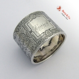 .Arabesque Engraved Napkin Ring Coin Silver 1880 Russell