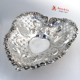 .Huge Heart Bowl Dish Pierced Gorham Sterling Silver 1906