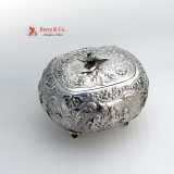 .Ornate Bellied Sugar Box Figural Puty Baroque  930 Sterling Silver