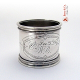 .25th Anniversary Napkin Ring Dec 21 1864 - 1889 Coin Silver WC