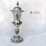 .Antique Large Covered Chalice 830 Silver 1885